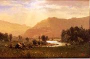 Albert Bierstadt Figures_in_a_Hudson_River_Landscape oil painting artist